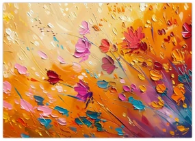 Obraz - Maľba farebných kvetov (70x50 cm)