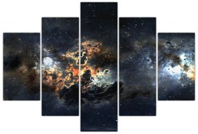 Obraz - Vesmír s hmlovinou (150x105 cm)