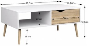 Konferenčný stolík OSLO 75384, biely
