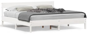 Rám postele s čelom biely 180x200 cm borovicový masív 3216204
