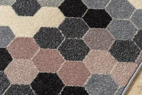 Behúň HEOS 78537 sivý / ružový / krém HEXAGON