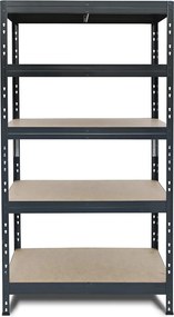 Kovové regály RIVET PRO 180x90x45 DTD drevotrieska 5 úrovní antracitová sivá