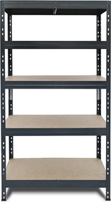 Kovové regály RIVET PRO 180x90x60 DTD drevotrieska 5 úrovní antracitová sivá