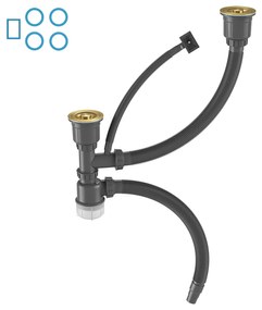 Erga HD, 2-komorový oceľový drez 800x450x210 mm, zlatá, ERG-MLS-HD8045G