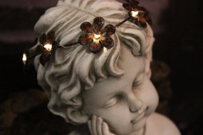 Sivá svietiaca LED soška spiaceho anjela 29cm