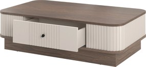 Konferenčný stolík Vespera 103x60 cm na sokli - kašmírová / orech / čierna