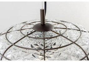 SIRU - Luster na lanku TERRA 1xE27/60W/230V čierna/číra benátske sklo