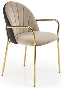 Stolička K500 béžová/čierna/zlatá