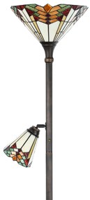 2 tienidlá stojaca lampa na čítanie Tiffany SEMAFOR DUO 30*178