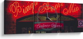 Obraz - Amore Mio (s hodinami) (90x30 cm)