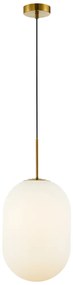 Závesné svietidlo Alias, 1x biele sklenené tienidlo, (fi 24cm), g
