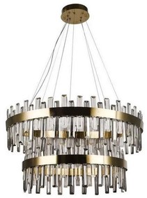 LED Stmievateľný krištáľový luster na lanku LED/190W/230V + diaľkové ovládanie