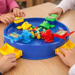 KIK Skákajúce žabky – zručnostná rodinná hra pre deti, 2–4 hráčov, 3+ (26 loptičiek)
