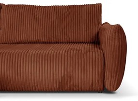 Univerzálna rozkladacia rohová sedacia súprava do tvaru L s úložným priestorom FRIDA, hnedá