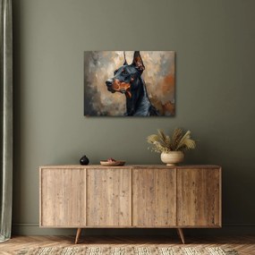 Obraz - Portrét Dobermana (70x50 cm)