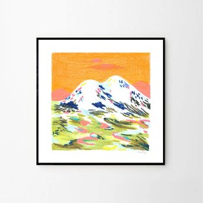 The Poster Club Plagát Orange Mountain by Nina Dissing 50x50