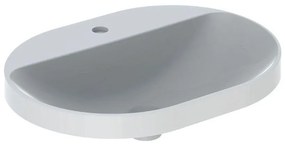 GEBERIT VariForm elipsovité zápustné umývadlo s otvorom, bez prepadu, 600 x 450 mm, biela, 500.734.01.2