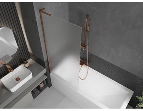 Mexen Next L, 1-krídlová vaňová zástena 80 x 150 cm, 6mm sklo námraza, ružové zlato profil, 895-080-000-03-30-60