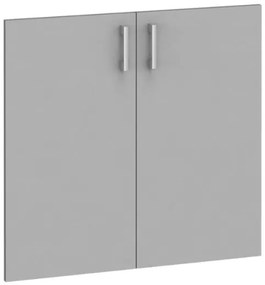 Dvere pre regály PRIMO KOMBI, výška 734 mm, na 1 policu, sivé