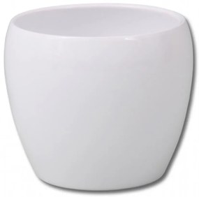 Obal na kvetináč LUNA ISLAND METALIKA keramický biely 13x11 cm