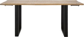 Jedálenský rozkladací stôl Edge 180/280 cm z masívu hnedý/čierny