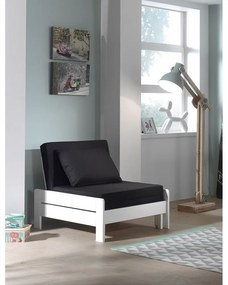 Biela vyvýšená detská posteľ z borovicového dreva s úložným priestorom 90x200 cm PINO – Vipack