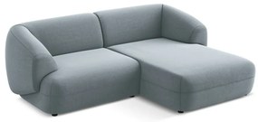 Svetlomodrá zamatová rohová pohovka (pravý roh) Moana – Makamii