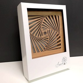 AMADEA Drevená lampička s motívom špirály, veľkosť 20 cm, s LED osvetlením s trafom na 12V