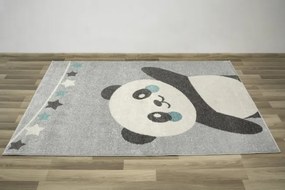 Detský koberec Emily Kids 5864A Panda sivý / tyrkysový