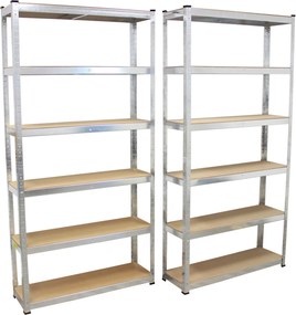 Regál 220x90x40 cm kovový zinkovaný 6-policový, nosnosť 1050 kg