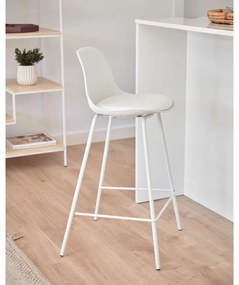 Biela barová stolička (výška sedadla 65 cm) Brighter – Kave Home