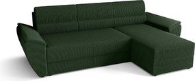 AKCE Rozkladacia obojstranná sedacia súprava do L TAVERO 251x140 cm, tmavozelená II. akosť