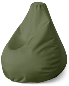 Sablio Sedací vak Pear Vojenská zelená - 70 x 95 x 15 cm
