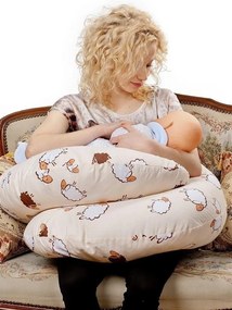 Univerzálny dojčiaci vankúš v tvare C New Baby Harmony ružový