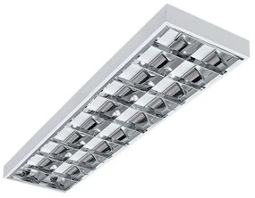 KANLUX Rastrové stropné osvetlenie AFDR, 2xG13, 36W, 122cm, hranaté, biele