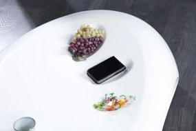 Konferenčný stolík Organic II biely s vysokým leskom