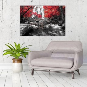 Obraz - Vodopády v jesennej krajine (90x60 cm)