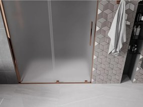 Mexen Velar, posuvné sprchové dvere do otvoru 150 cm, 8mm sklo námraza, ružové zlato, 871-150-000-31-60