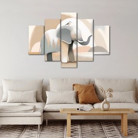 Obraz - Slon v pastelových farbách (150x105 cm)