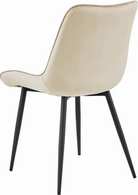 Set štyroch jedálenských stoličiek BERA zamatové béžové / čierne nohy (4 ks)