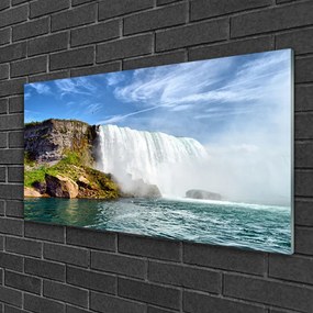 Skleneny obraz Vodopád more príroda 125x50 cm