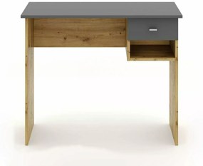 Písací stôl v dekore dub artisan s antracitovou doskou B-011