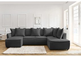 Tmavosivá rozkladacia rohová pohovka (pravý roh) Leon – Bobochic Paris