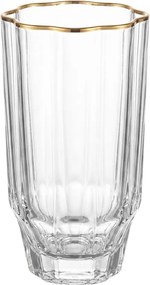 Elegantný pohár na vodu so zlatým okrajom - Ø 7*13 cm / 300 ml