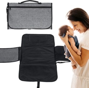 KIK Detská prebaľovacia cestovná podložka konvertibilná prebaľovacia taška sivá