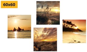Set obrazov čarovný západ slnka pri mori