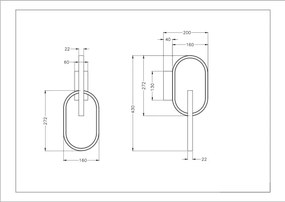 Zuma Line W241145502 - LED nástenné svietidlo RAVON 2xLED/12W/230V čierna/zlatá