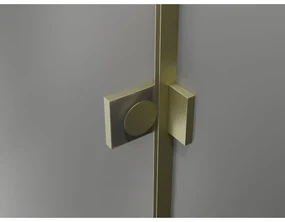 Mexen Lunar, L pravý výklopný päťuholníkový sprchový kút 100 x 80 cm, 8mm číre sklo, zlatý matný profil, 831L-100P-080L-55-00-P