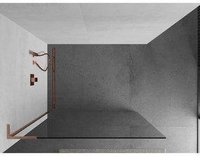 Mexen Kioto L, sprchová zástena Walk-In 100 x 200 cm, 8mm číre sklo, medený matný profil, 800-100-103-65-00