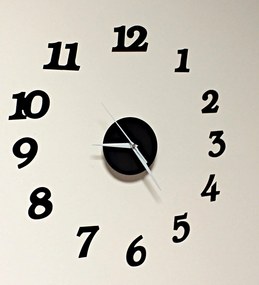 KIK KX9714 Nástenné interiérové hodiny, samolepiace - čierne